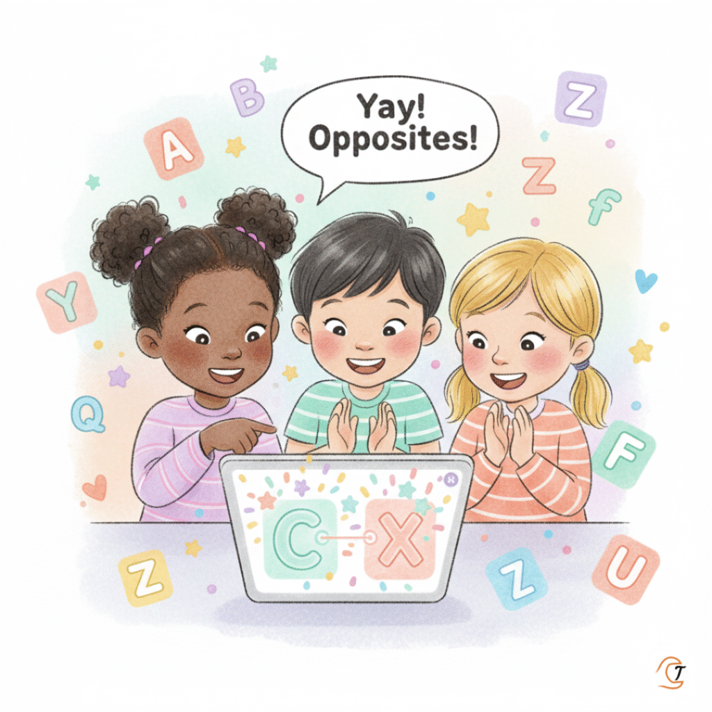 Opposite Alphabet Tool, Learn Opposite Letters, Alphabet Tool