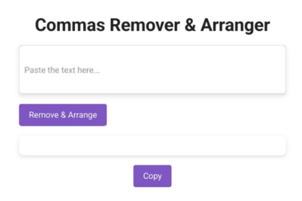 Comma Remover and Arranger