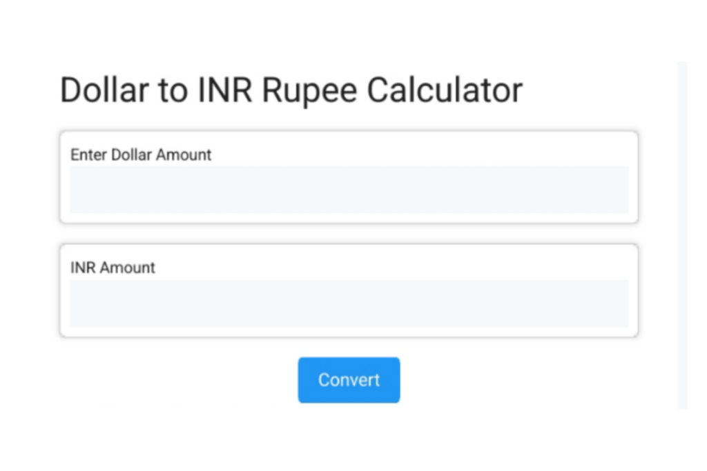 Dollar to inr rupee calculator