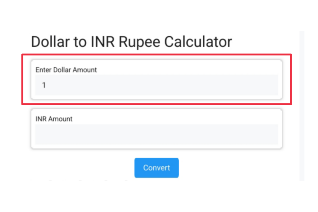 Dollar to inr rupee calculator