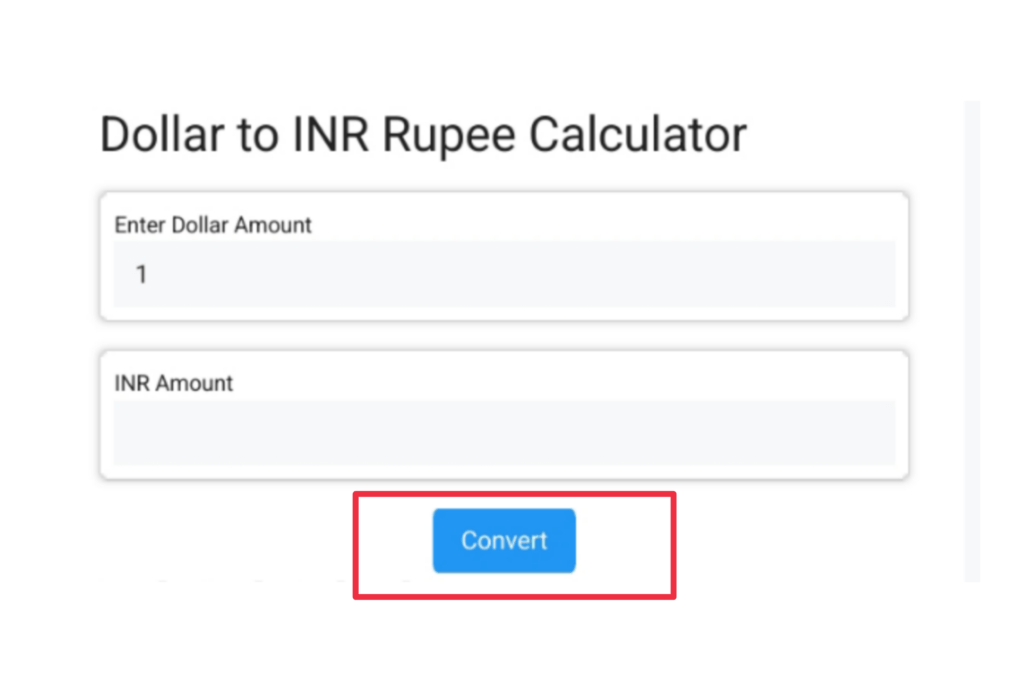 Dollar to inr rupee calculator