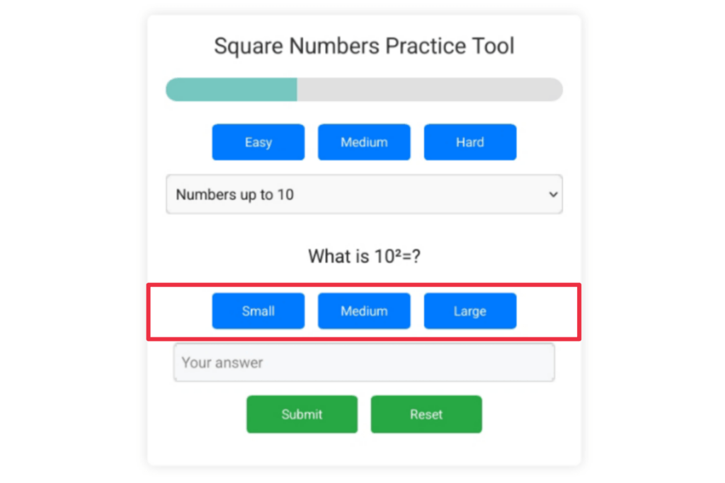 Square numbers practice tool,square numbers practice,1 to 30 square numbers practice tool