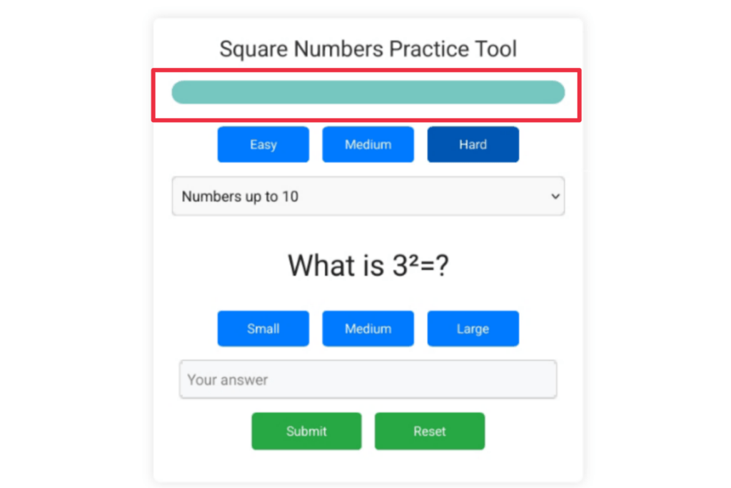 Square numbers practice tool,square numbers practice,1 to 30 square numbers practice tool