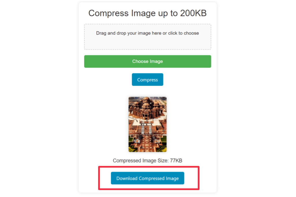 Compress images up to 200kb