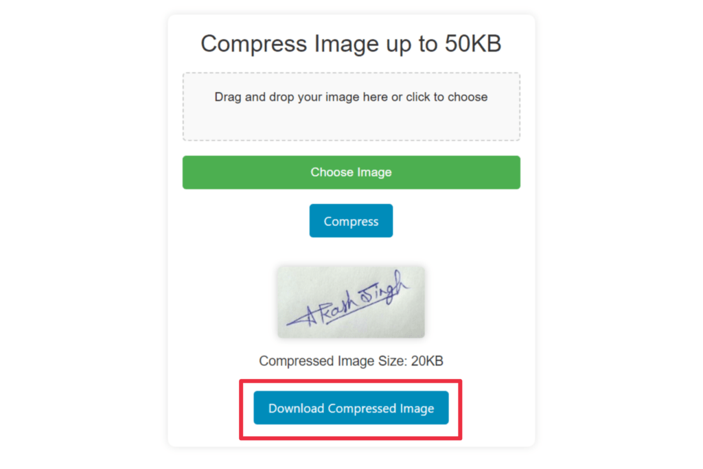 Compress images up to 50kb