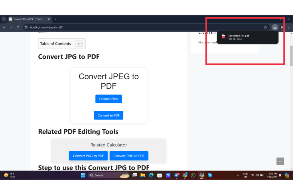 Convert jpg to pdf