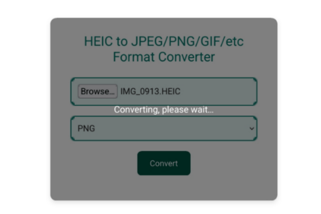 Heic to jpeg/png/gif/etc format converter