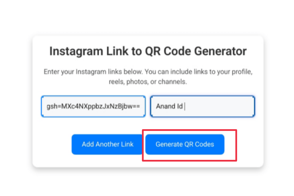 Instagram link to qr code generator