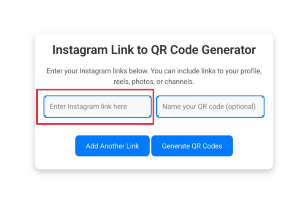 Instagram link to qr code generator