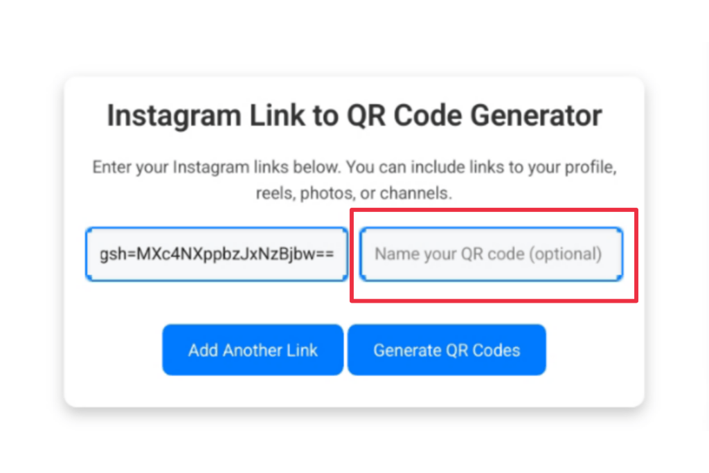 Instagram link to qr code generator