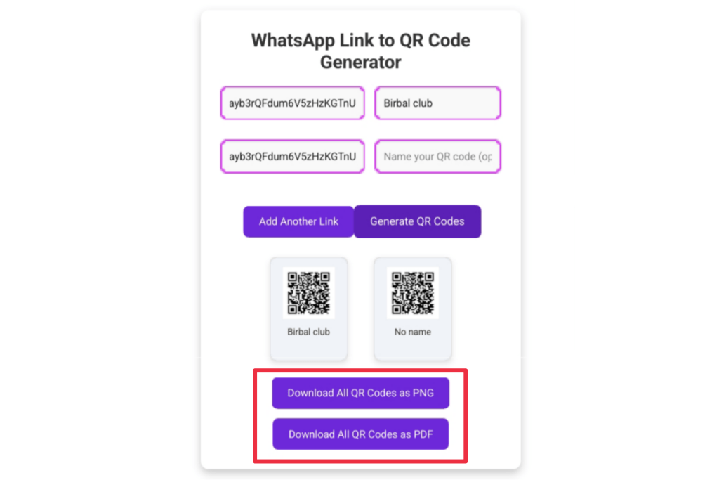 Whatsapp link to qr code generator