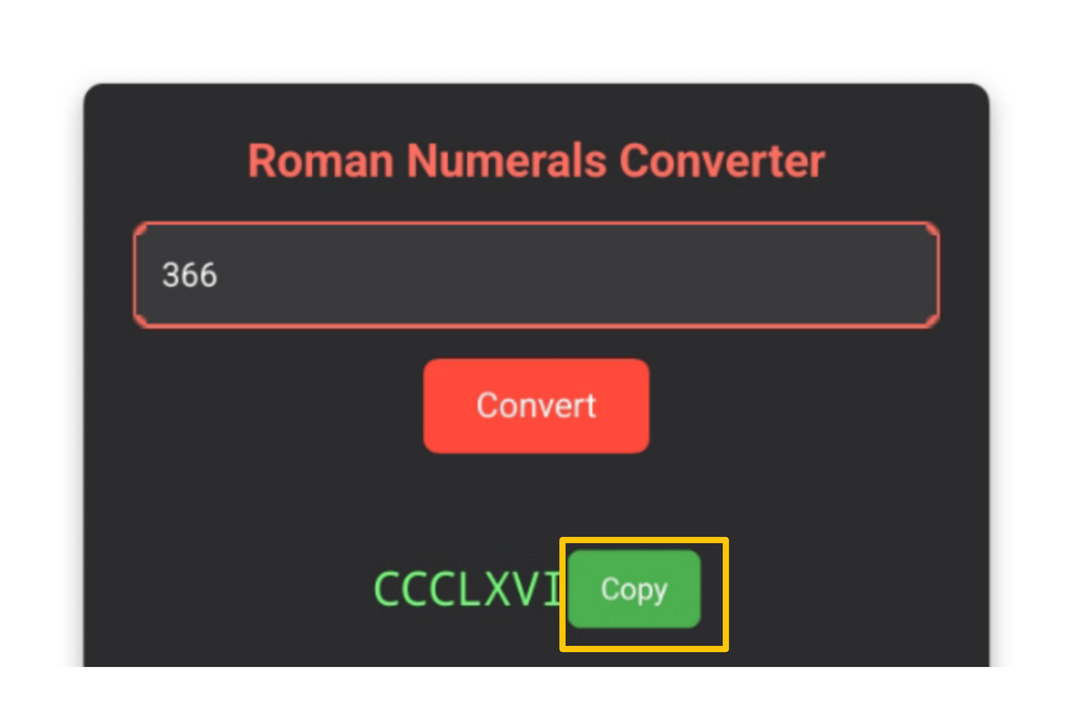 Roman numerals converter