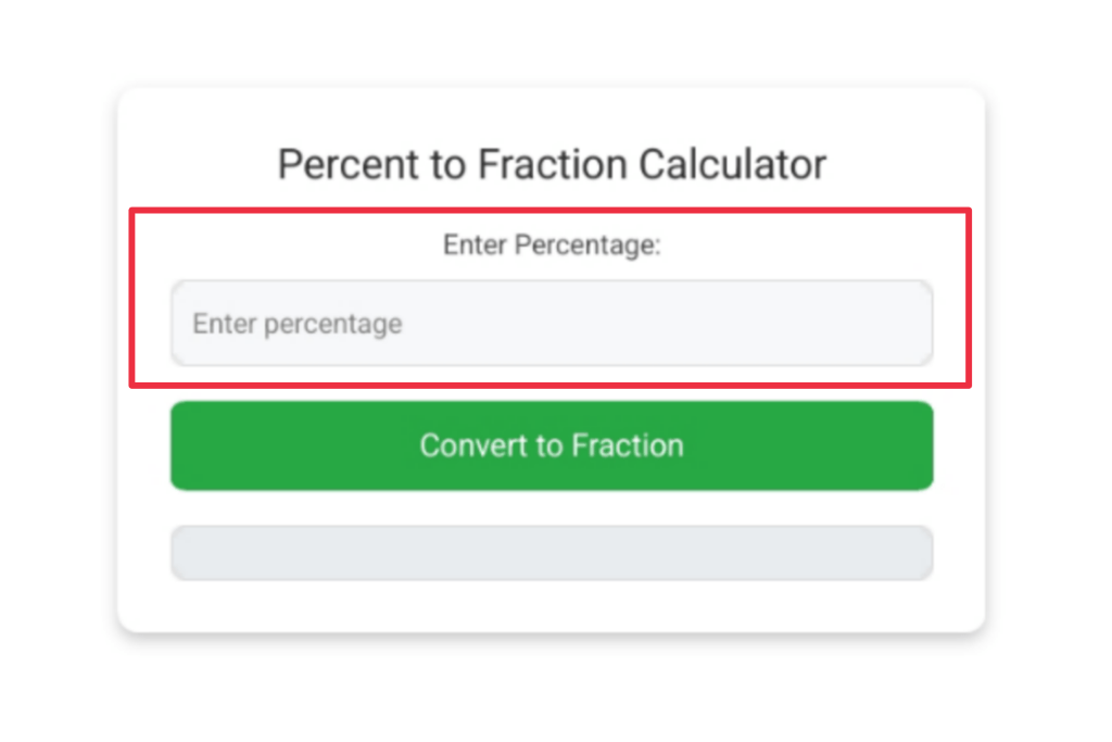 Percent to fraction calculator