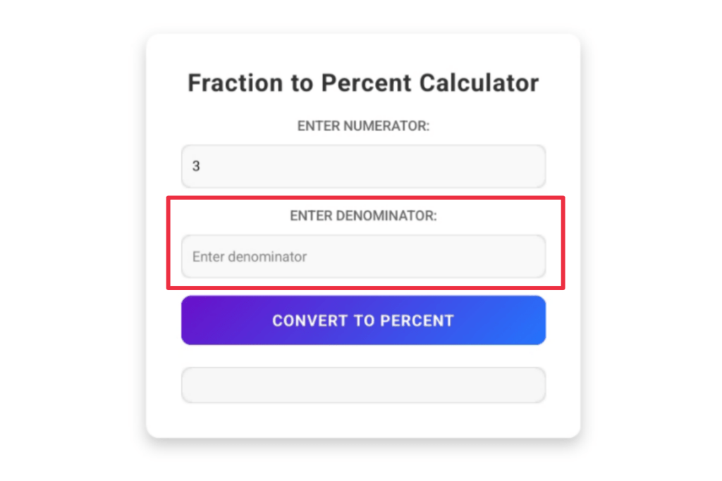 Fraction to percent calculator