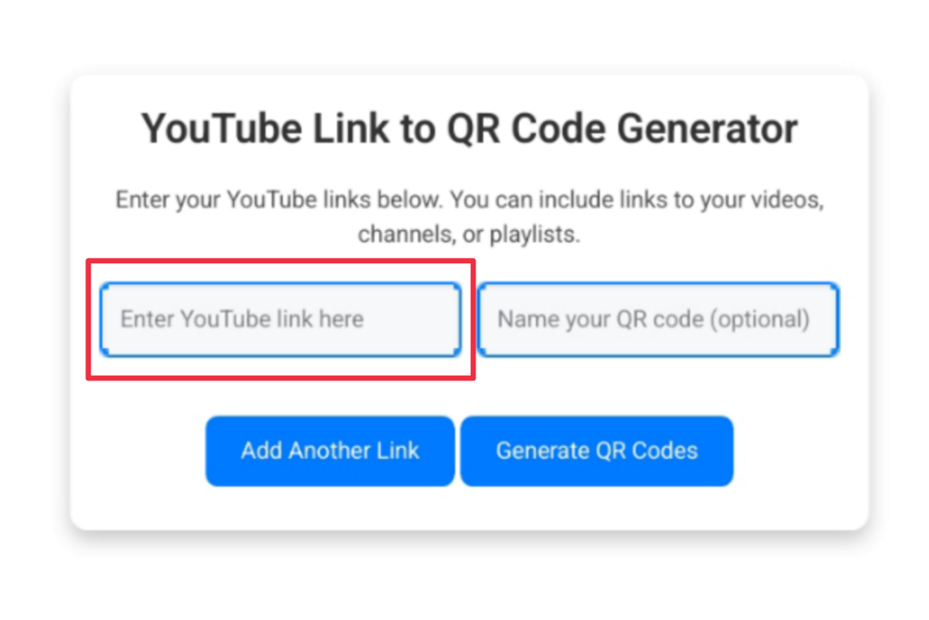 Youtube link to qr code generator