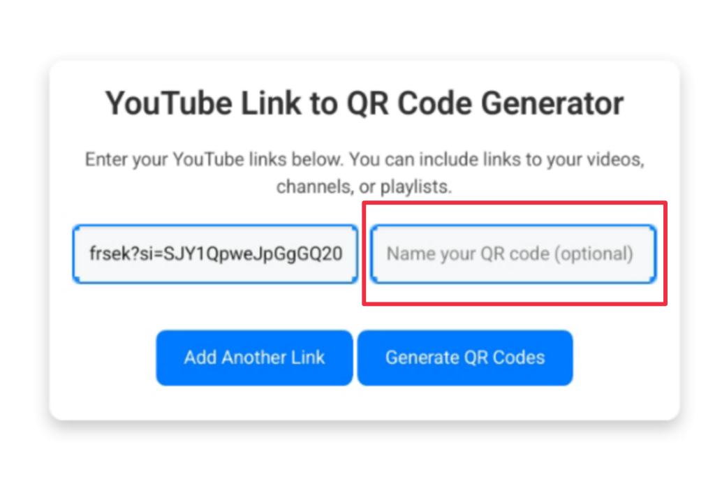 Youtube link to qr code generator