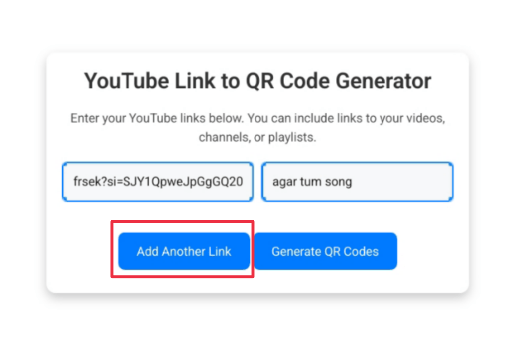 Youtube link to qr code generator