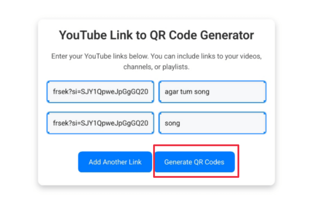 Youtube link to qr code generator