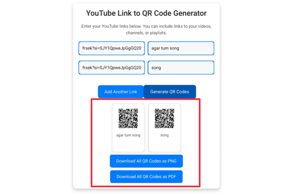 Youtube link to qr code generator