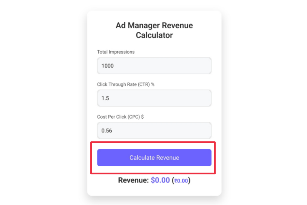 Ad manager revenue calculator, ad manager revenue, adsence revenue calculator