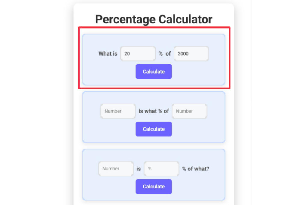 Percentage calculator