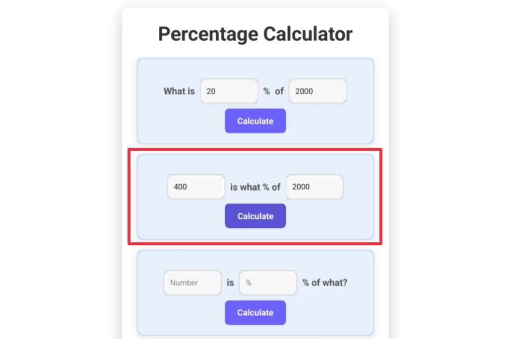 Percentage calculator