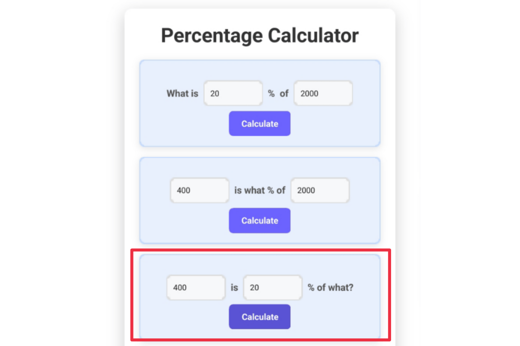 Percentage calculator