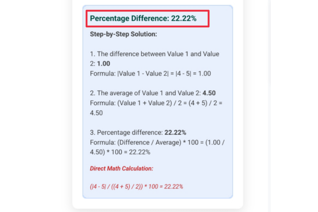 Percentage difference calculator, percentage difference,