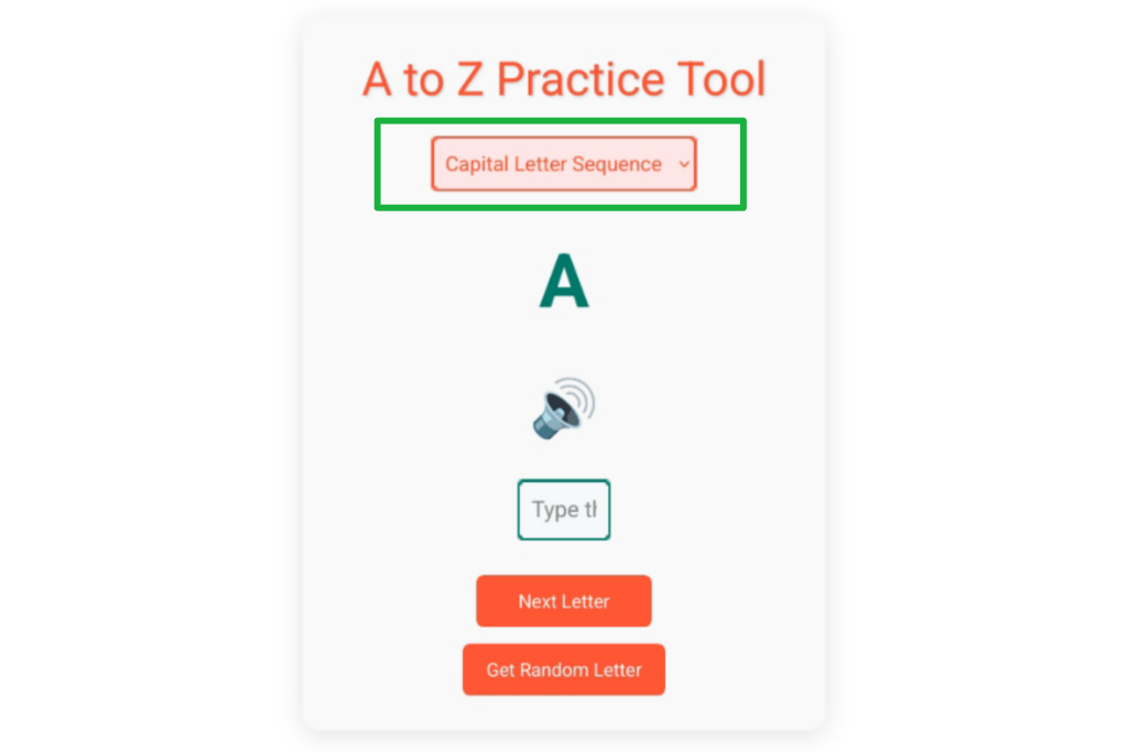 A to z practice tool, a to z practice, free online a to z practice tool, 
 online a to z practice tool