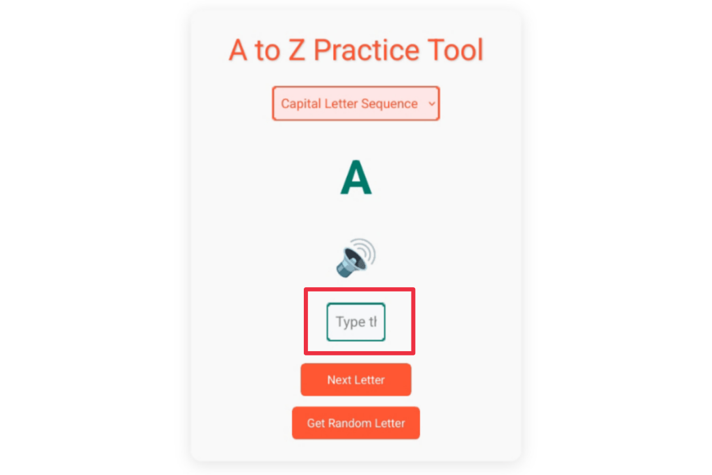 A to z practice tool, a to z practice, free online a to z practice tool, 
 online a to z practice tool