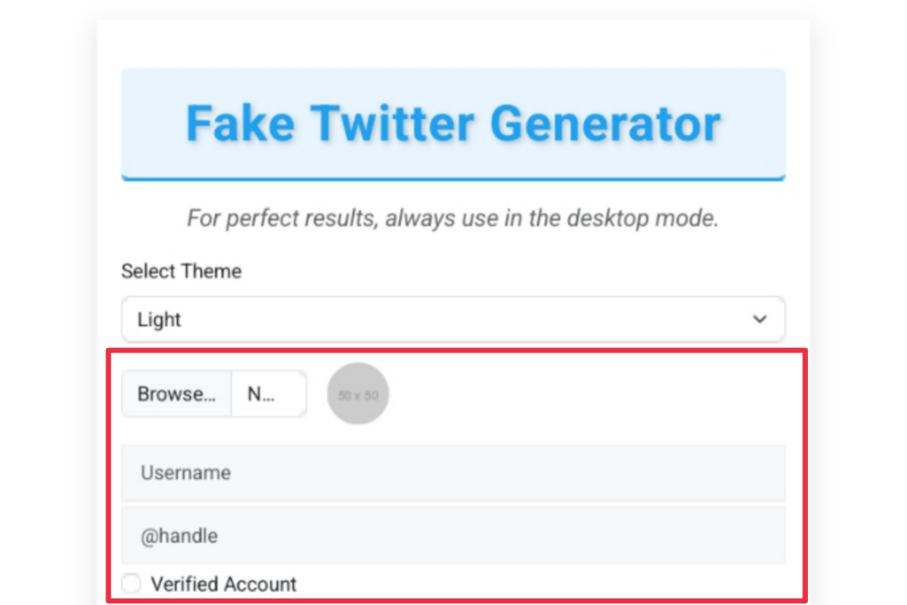 Fake twitter generator, fake tweets generator, create fake social media posts, twitter post generator, generate fake tweets, twitter post mockup, social media content generator, fake twitter tool